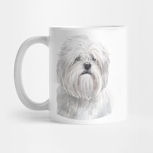 White Lhasa Apso Watercolor Art Mug